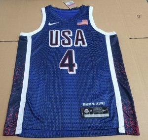 4 Curry 2024 USA Team jersey navy with stripe